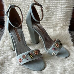 Rampage Women's Light Blue Floral Heels